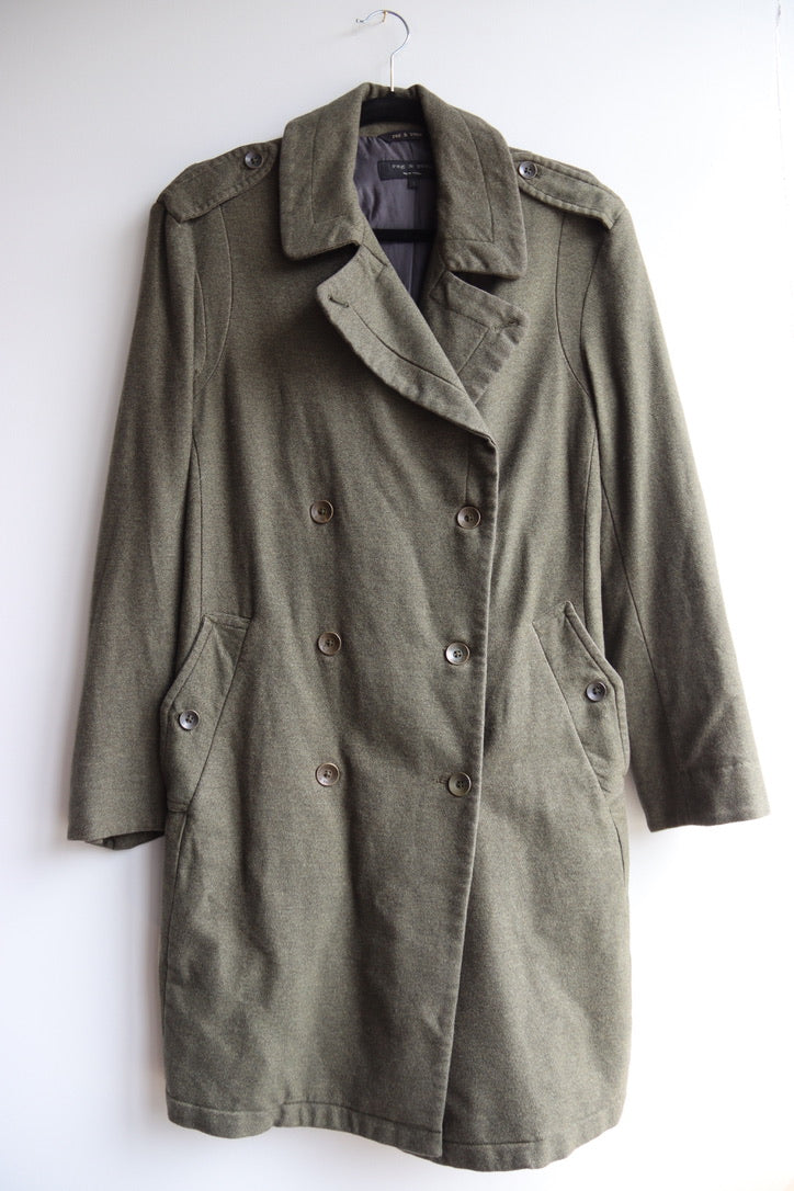 Rag & Bone Green Trench Coat
