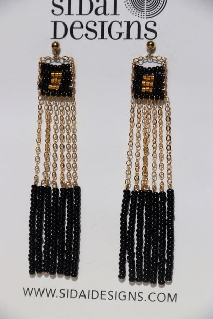 Sidai Designs Black Beaded Earrings