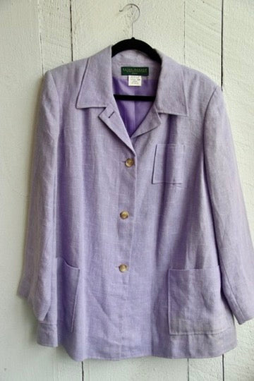 Lavender Purple Linen Suit Jacket - As Is