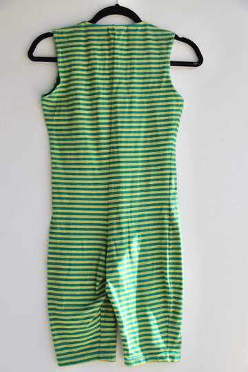 Tweeds Green and Yellow Striped Romper