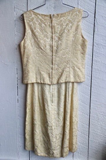 Vintage 60s Ann Barry Jr. Cream Top and Dress Set