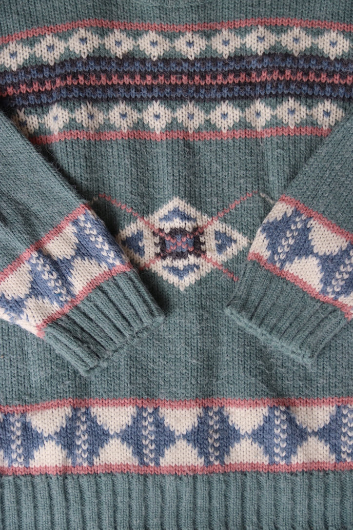 Vintage 62 East Aqua Patterned Sweater