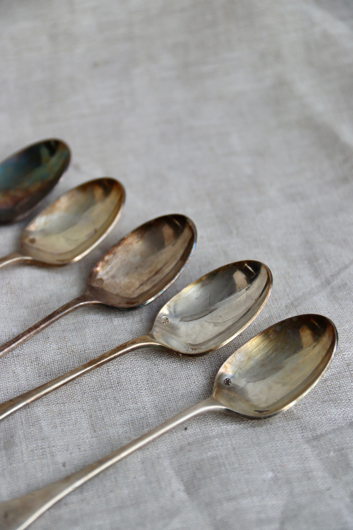 Set of 5 Sambonet Queen Anne Silverplate Teaspoons