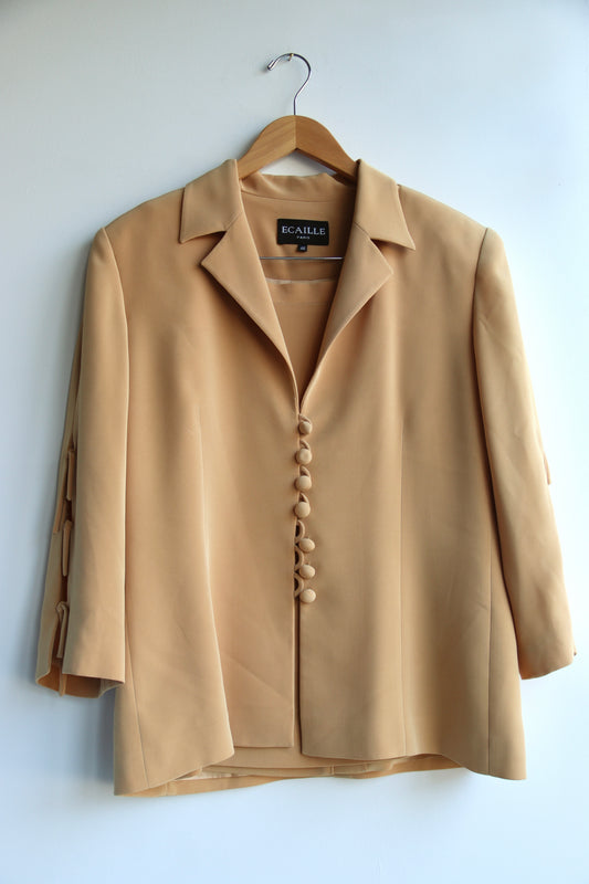 Ecaille Tan Jacket and Skirt Set