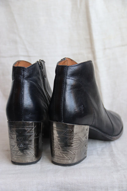 Black Frye Leather Ankle Boots