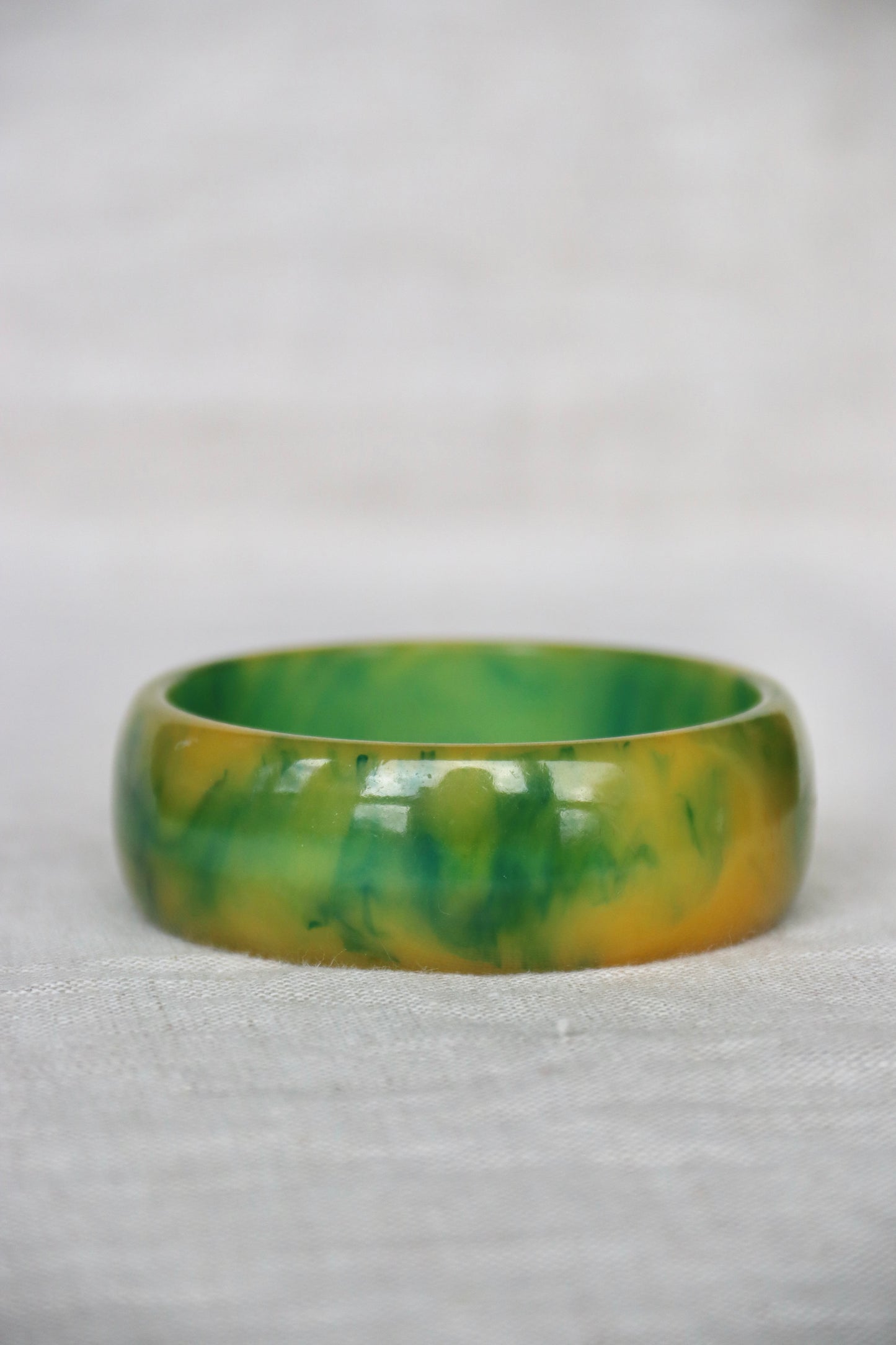 Green Marbled Bakelite Bangle Bracelet