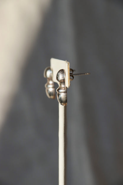 Sterling Silver Gourd Stud Earrings