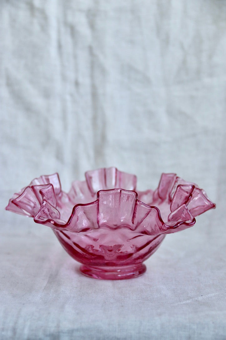 Dark Pink Ruffle Edge Bowl