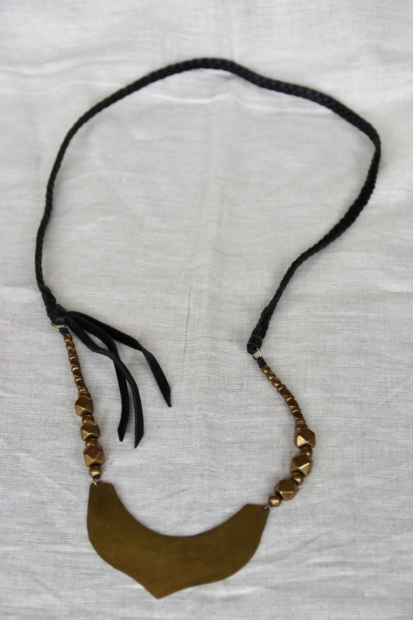 Marisa Mason Brass and Leather Necklace