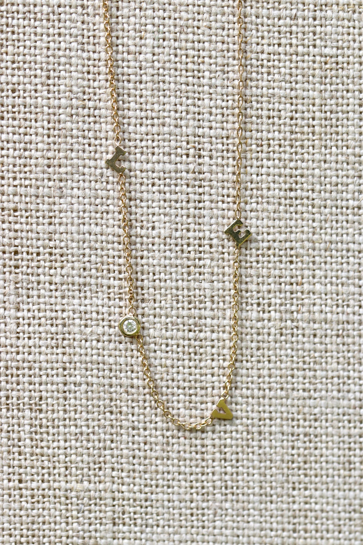 Zoe Chicco 14k Itty Bitty Scattered LOVE with Diamond Necklace