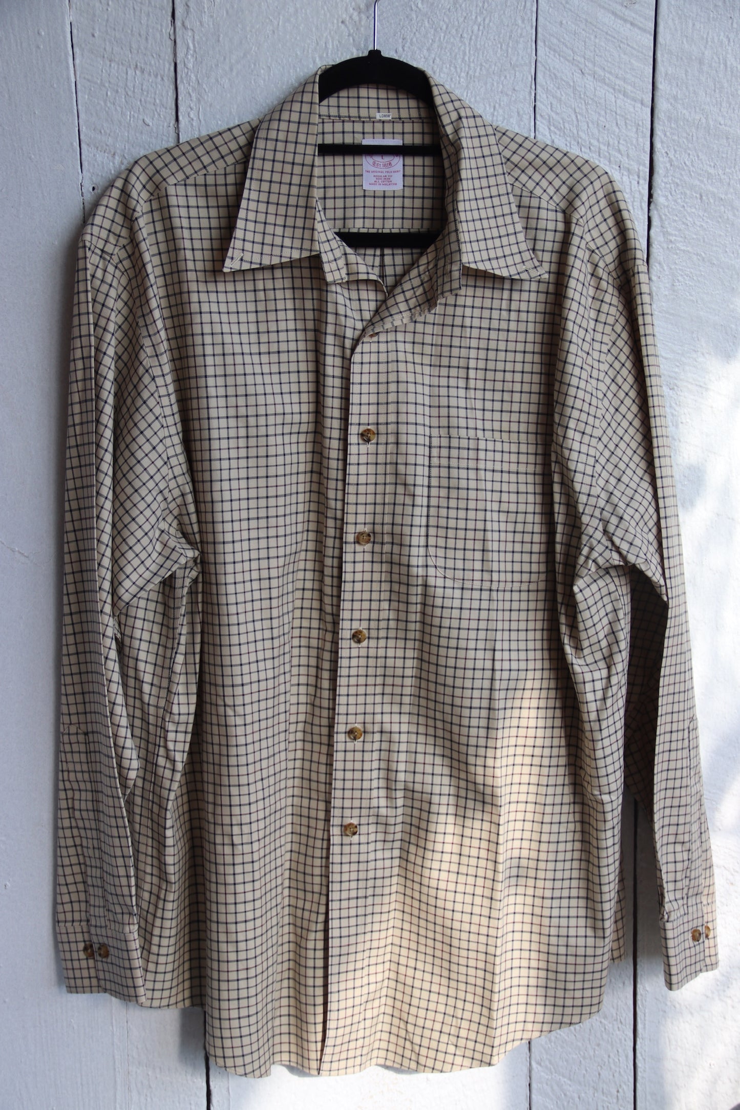 Mens Brooks Brothers Plaid Button Down Dress Shirt