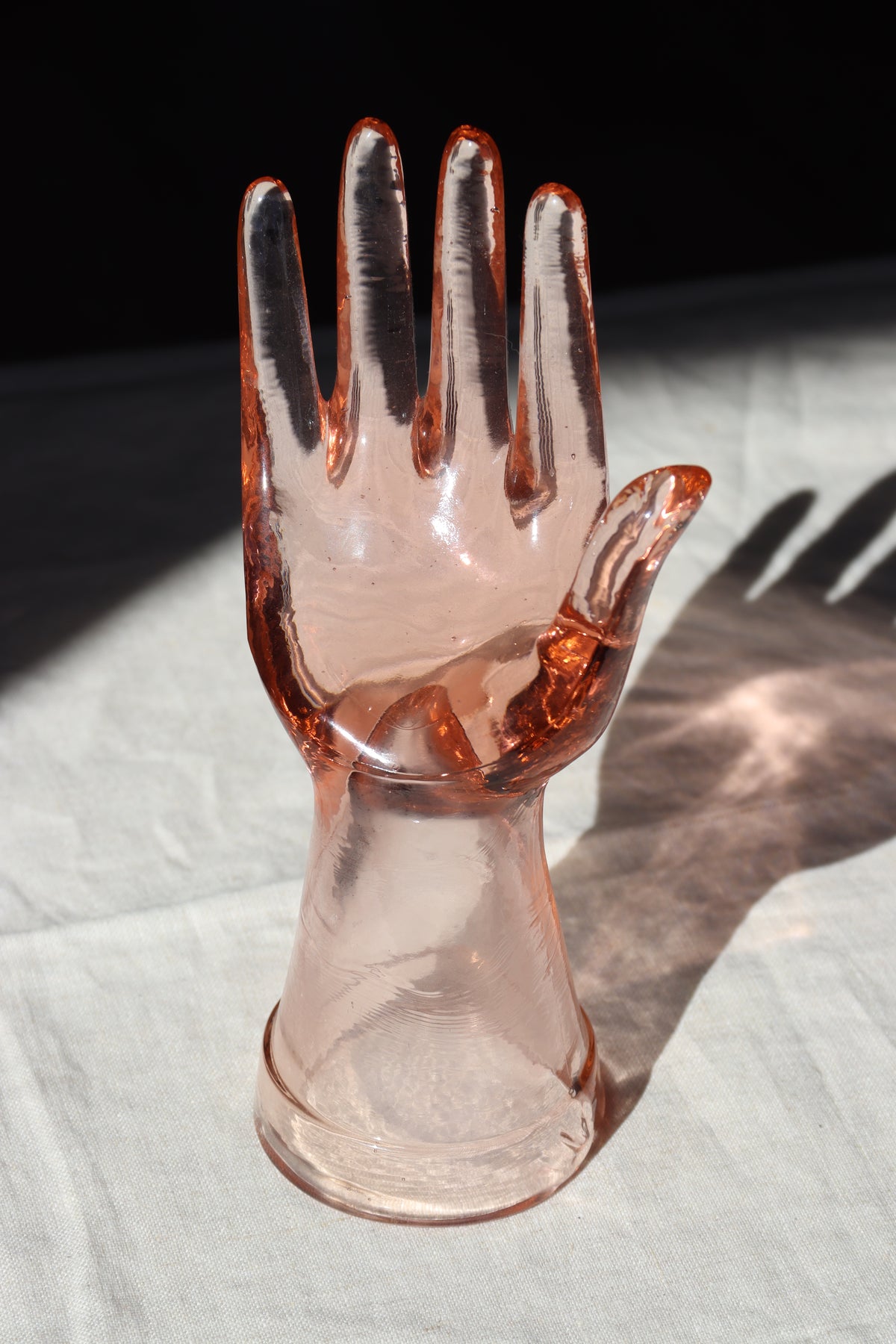 Vintage Pink Glass Hand