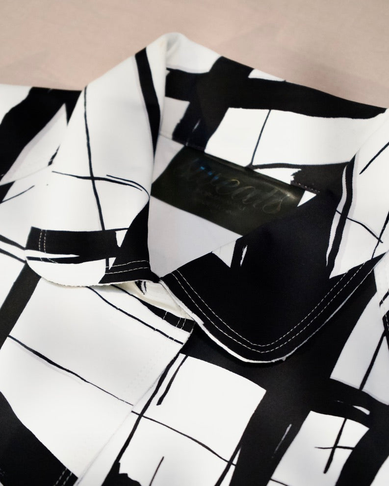Norma Kamali Abstract Lines Trench Coat
