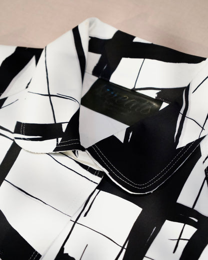 Norma Kamali Abstract Lines Trench Coat