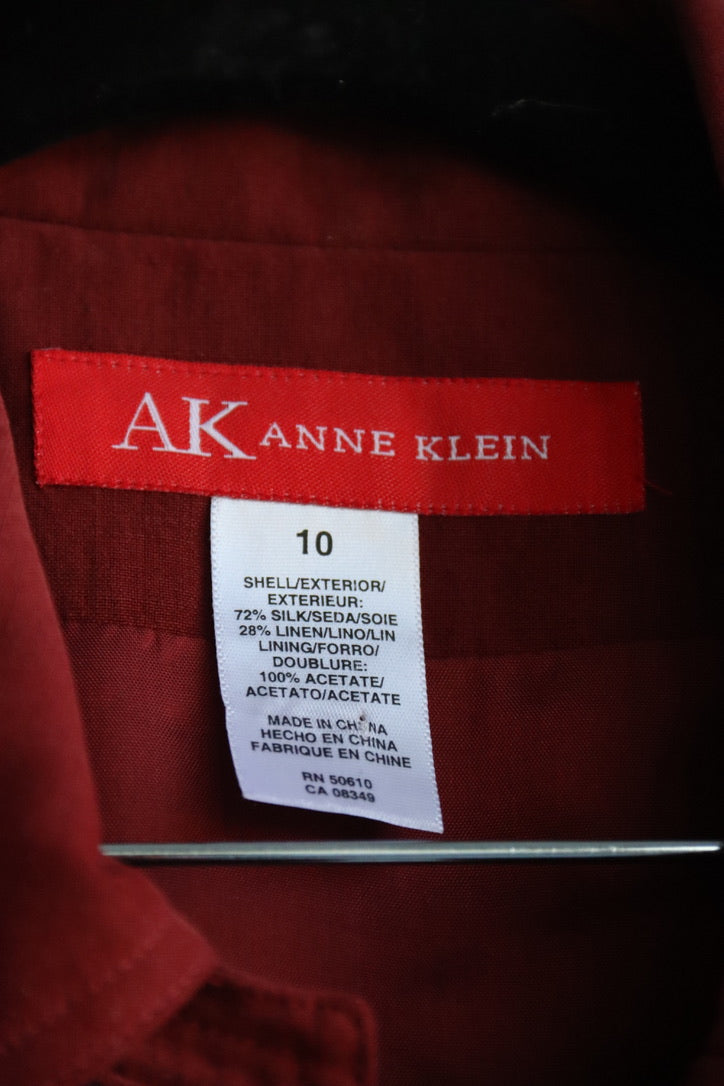 Anne Klein Red Skirt and Jacket Set