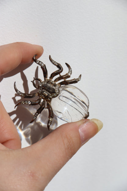 Trifari Sterling Silver Jelly Belly Spider Pin - as is