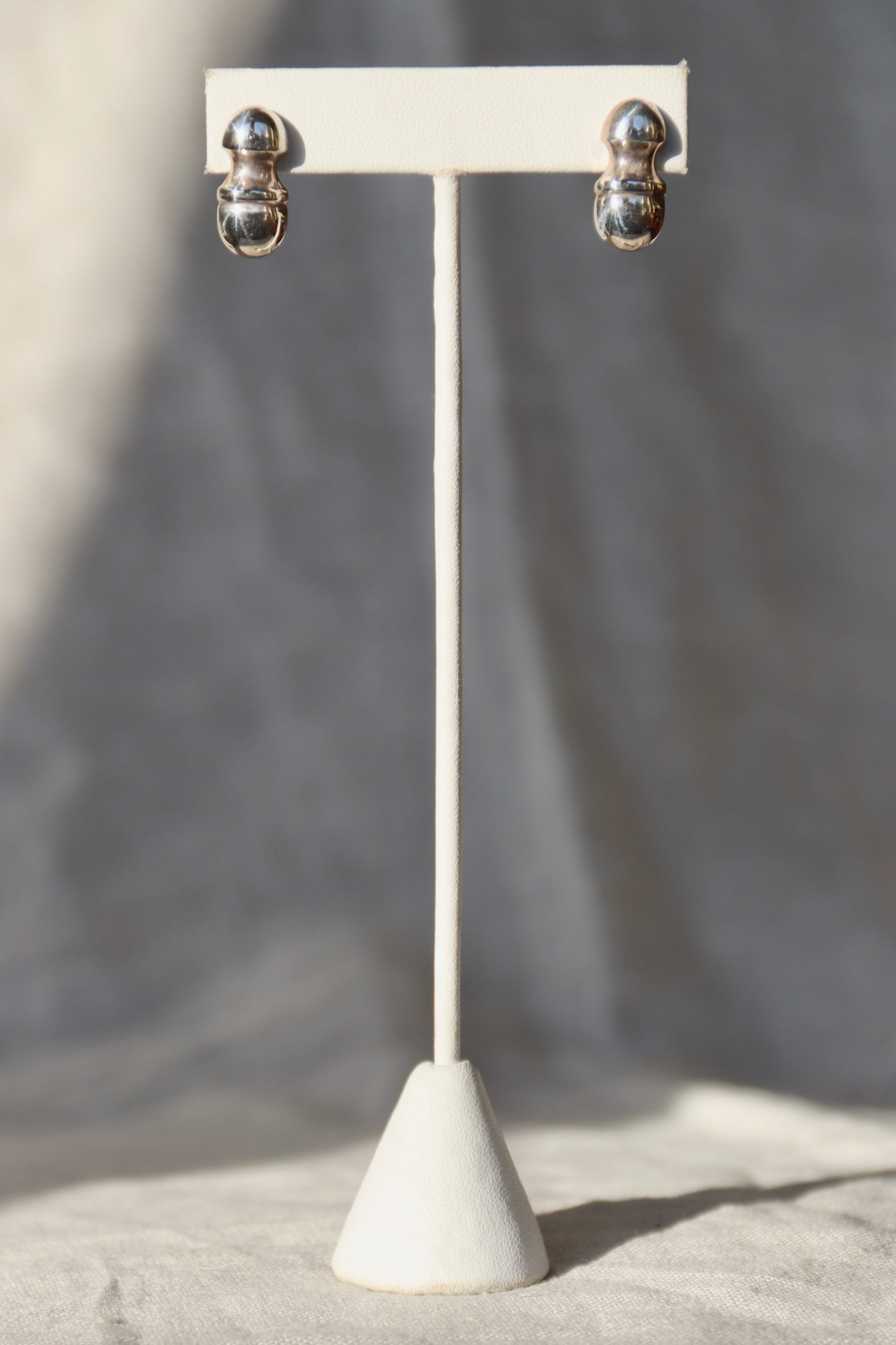 Sterling Silver Gourd Stud Earrings