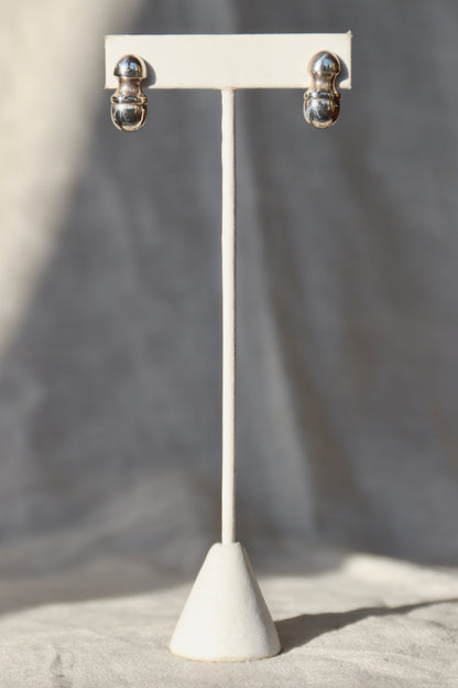 Sterling Silver Gourd Stud Earrings