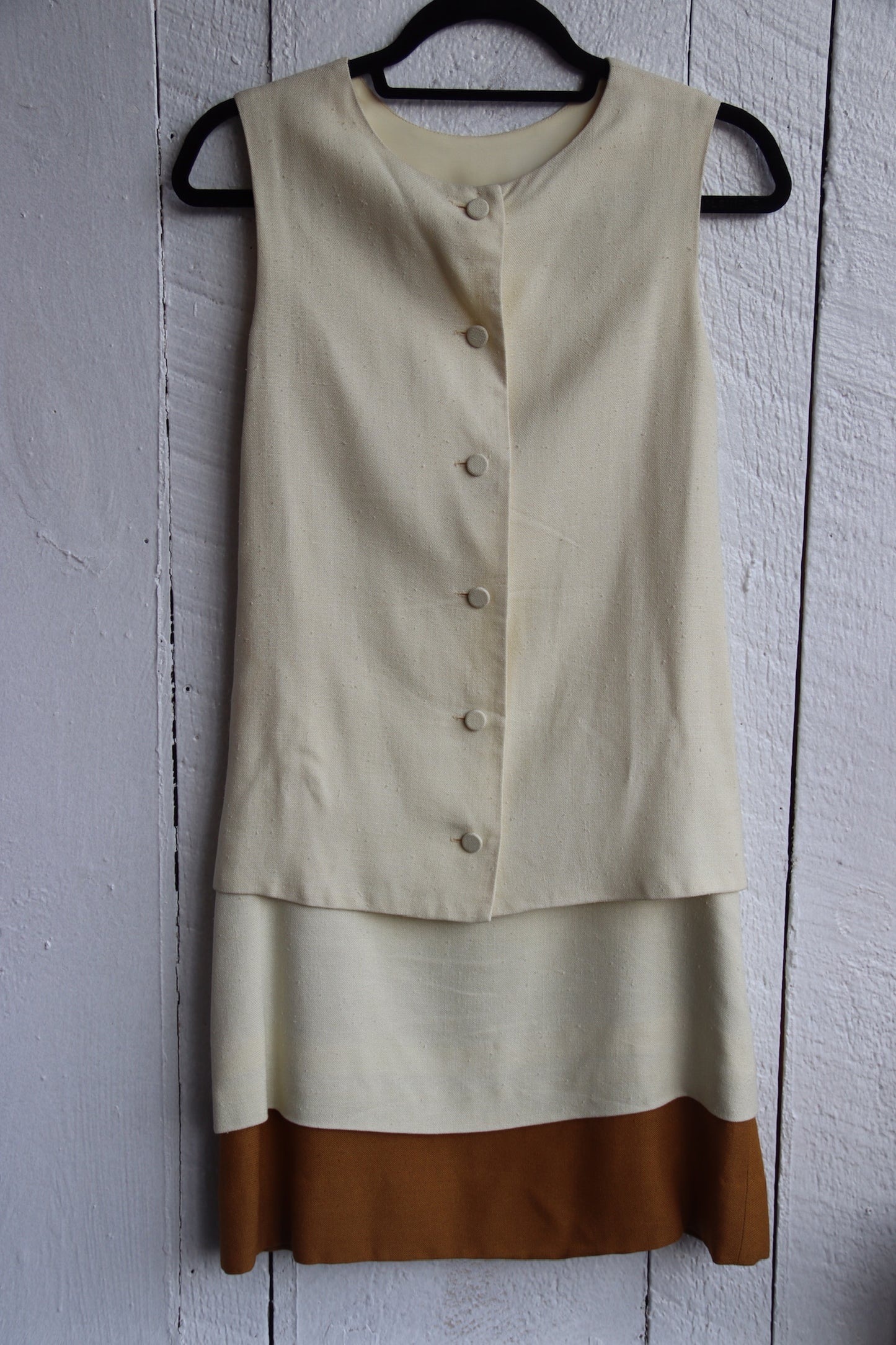 Vintage 70's Furmly’s Cream and Brown Layered Dress