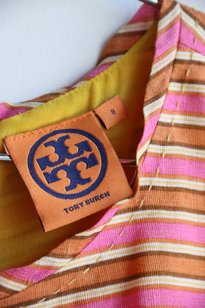 Tory Burch Pink and Yellow Striped Dress