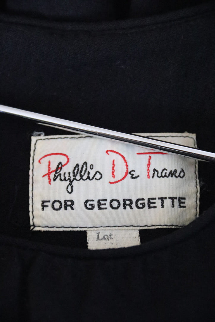 Phyllis De Trano for Georgette Black Dress