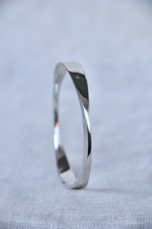 Sterling Silver asymmetrical bangle bracelet
