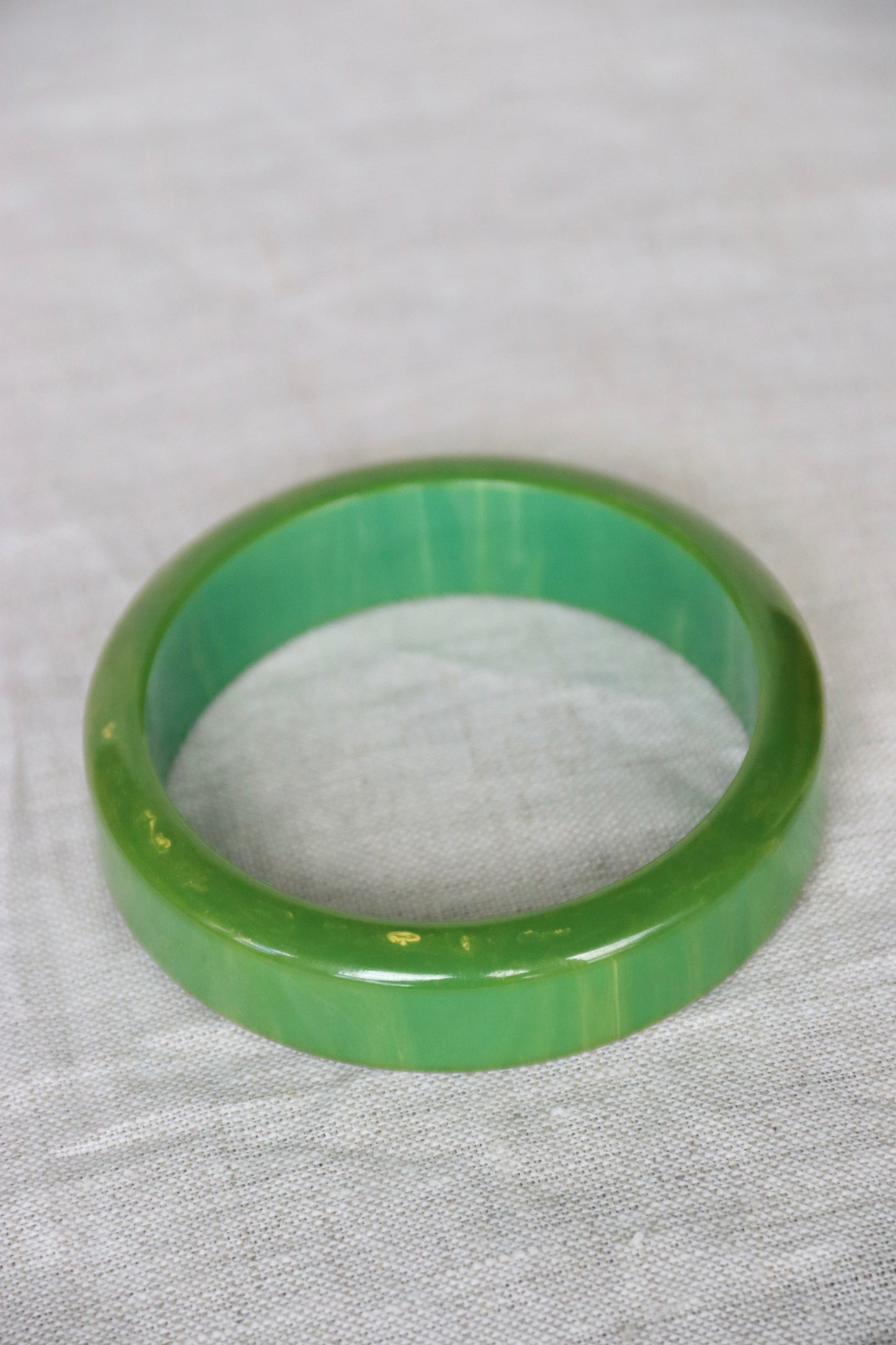 Green Bakelite Bangle Bracelet