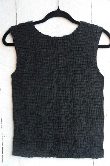 Vintage Plisse Black Top