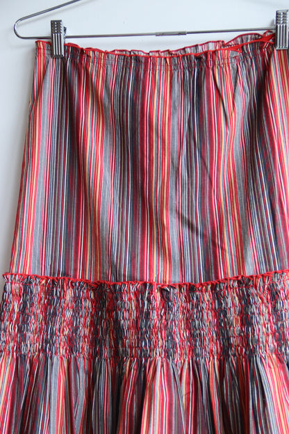Wet Seal Red Striped Skirt