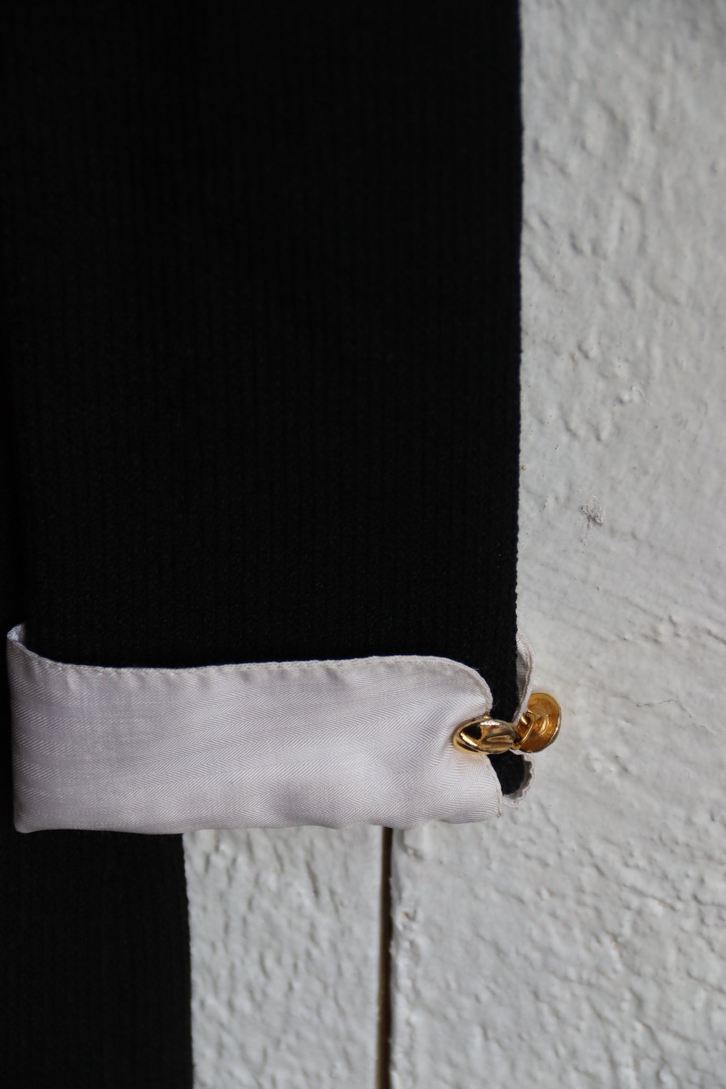 St. John Santana Black w/ White Collar Dress