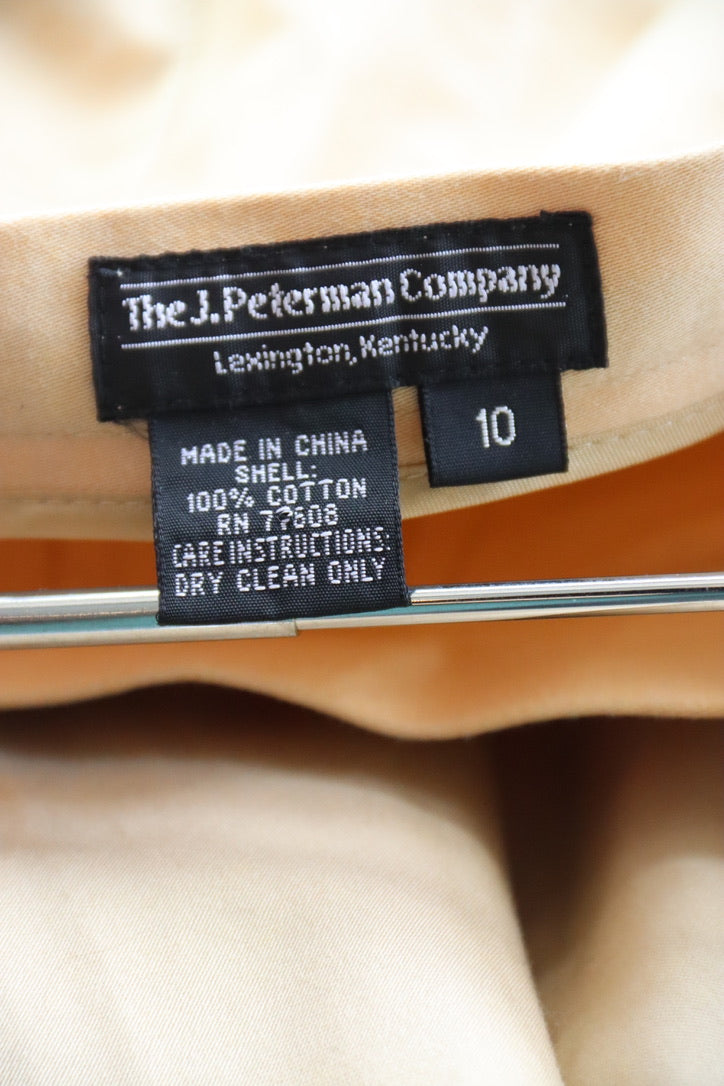 J. Peterman Tan Paneled A Line Skirt