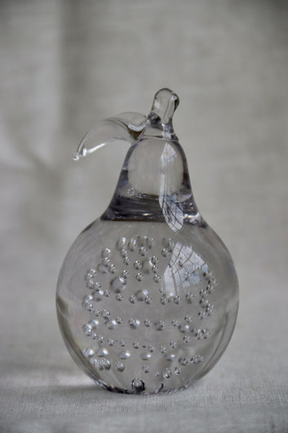 Controlled Bubble Glass Pear Figurine