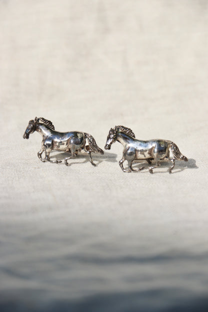 Sterling Silver Horse Cufflinks