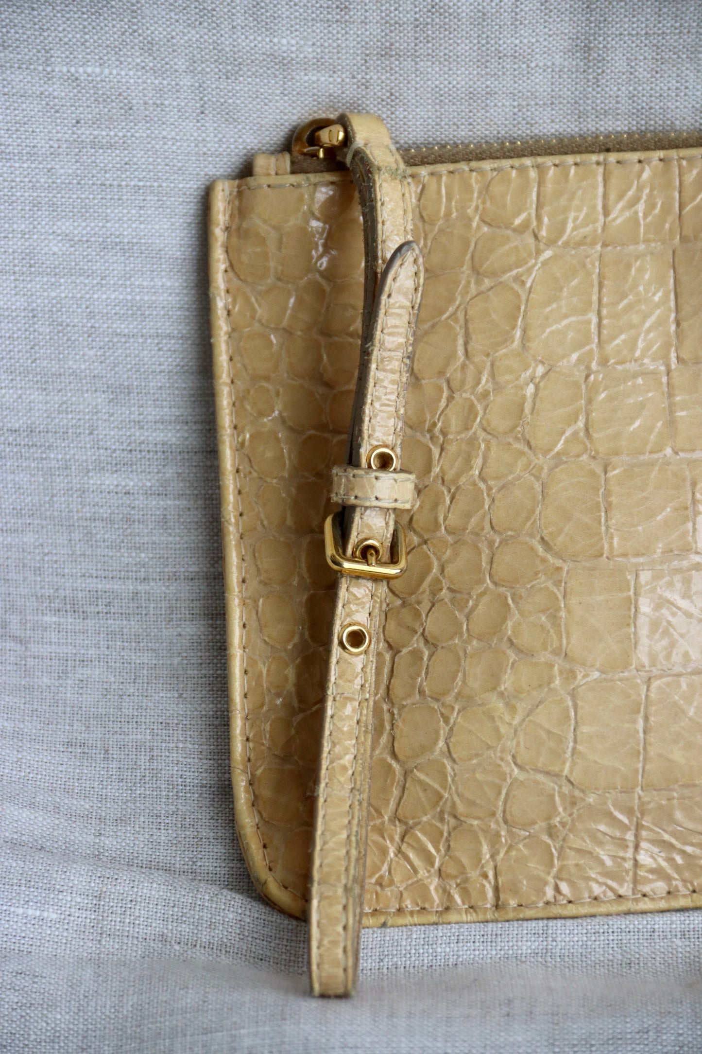 Miu Miu Tan Leather Clutch