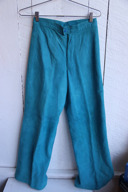 Turquoise Leather Pants