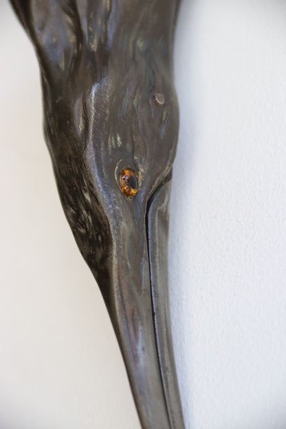 Antique Cast Bittern Wall Clip
