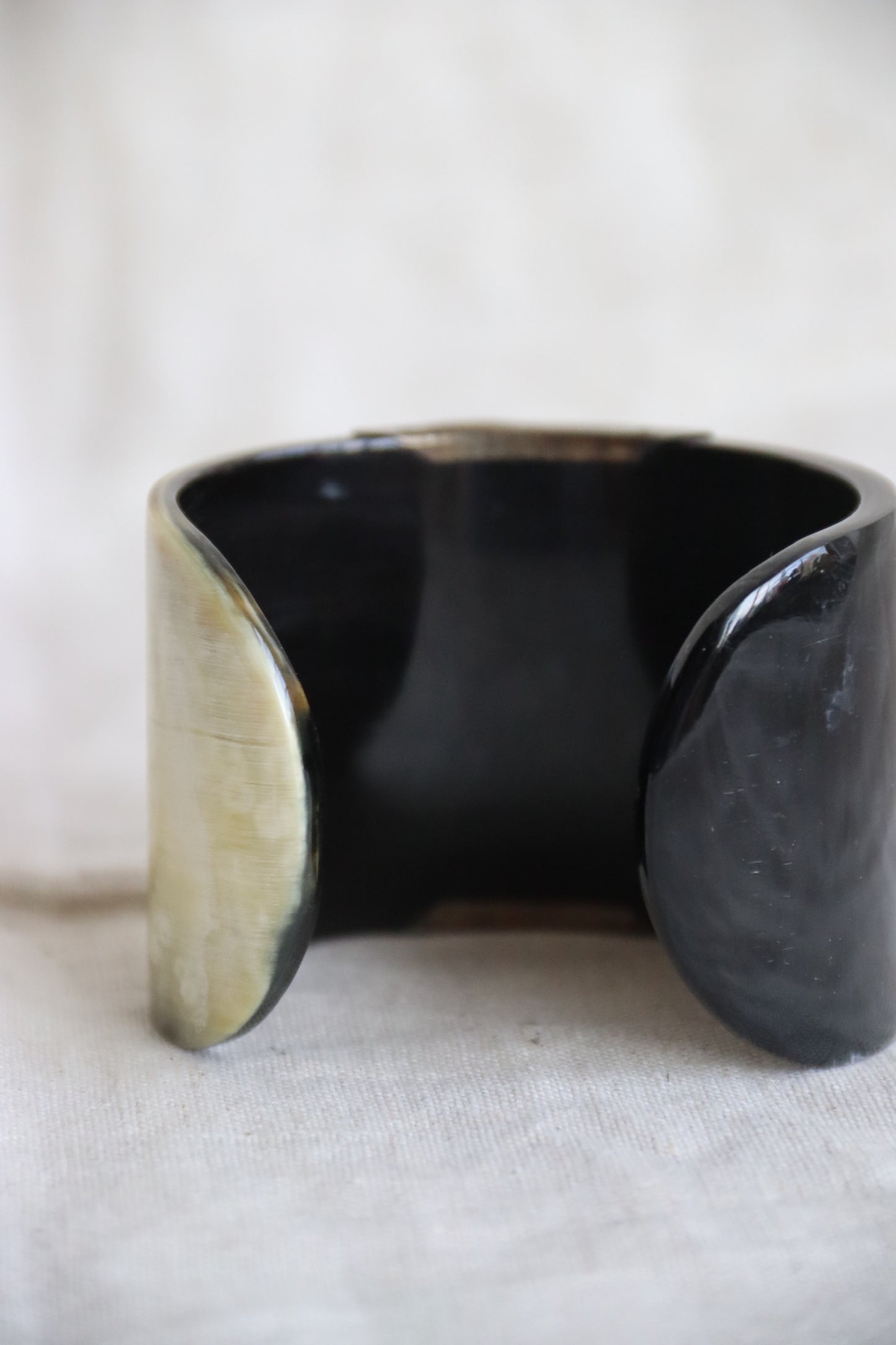 Horn and sterling bracelet