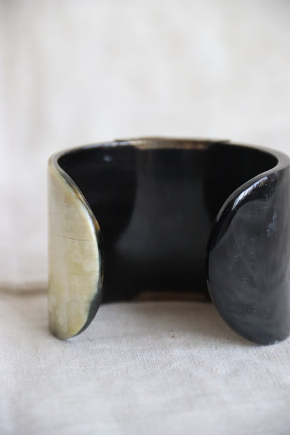 Horn and sterling bracelet