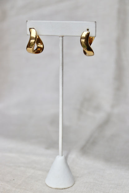Contour Hoop Earrings - 14k Yellow Gold