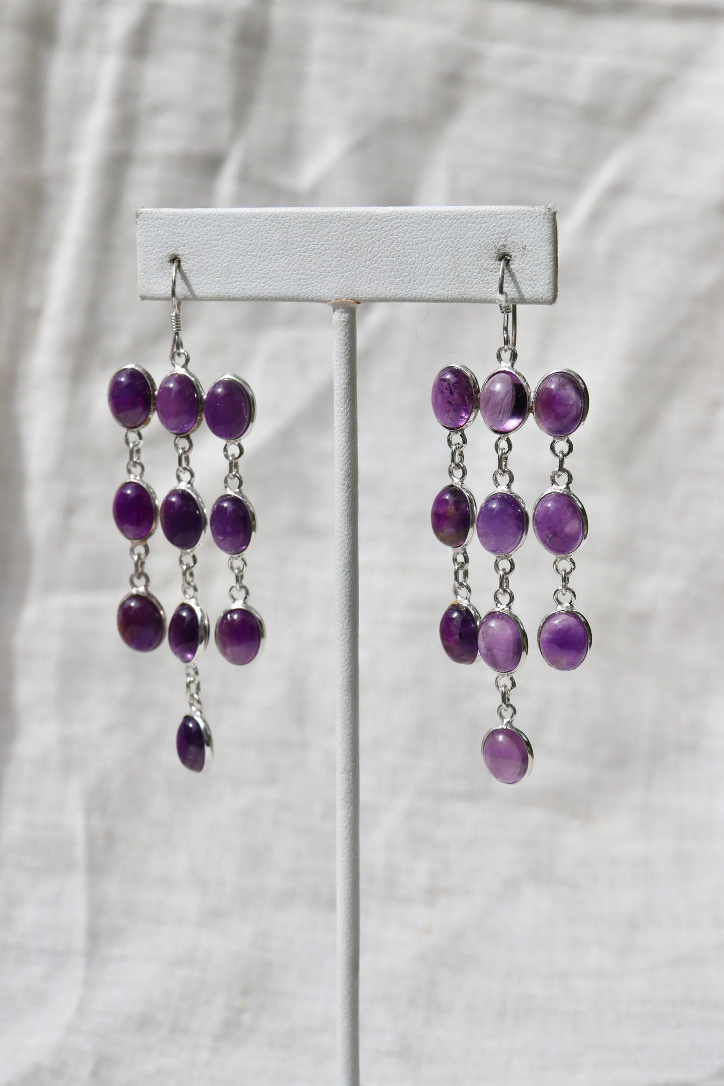 Sterling Silver Amethyst Chandelier Drop Earrings