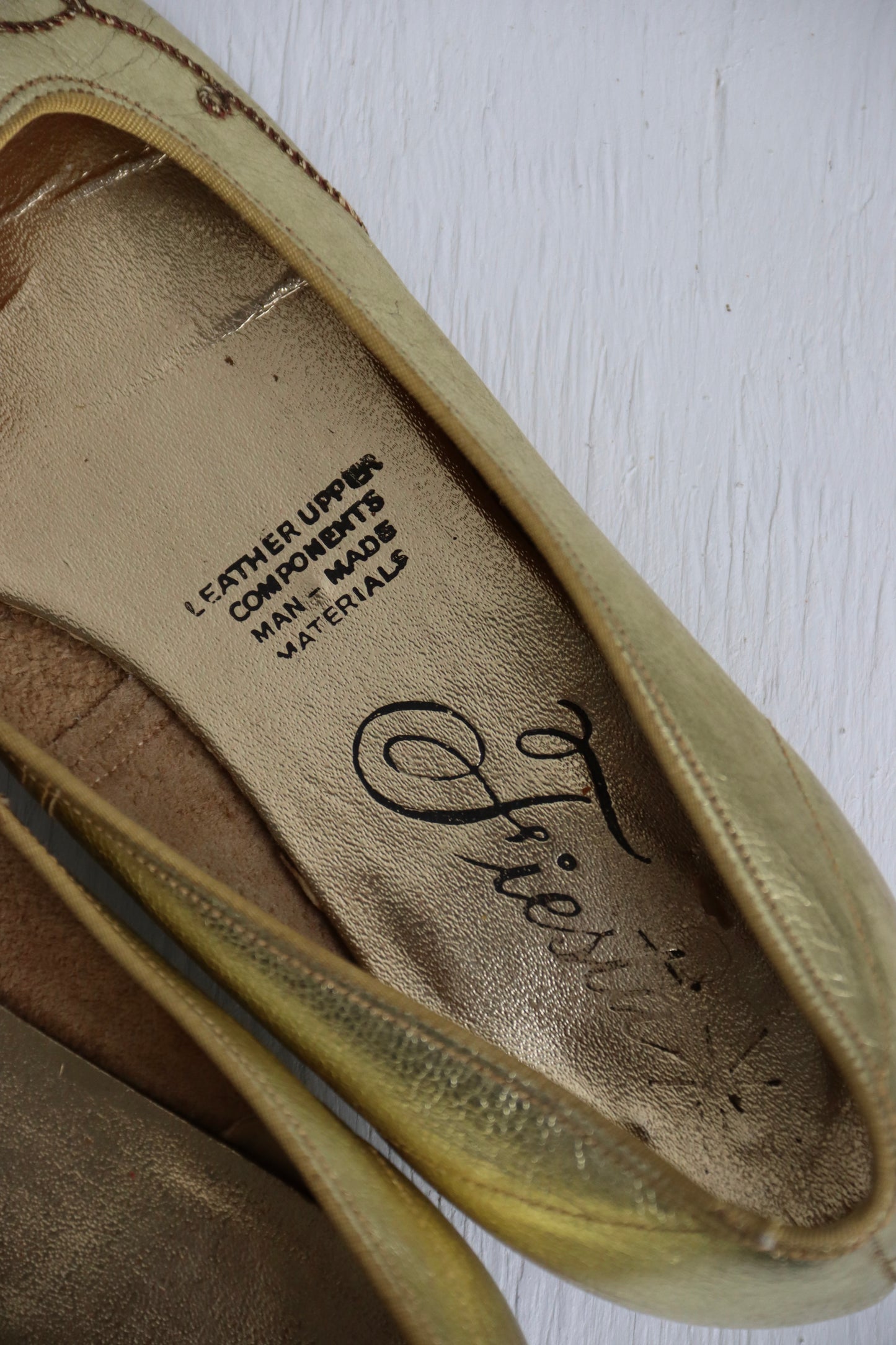 Vintage Gold Bejeweled Shoes