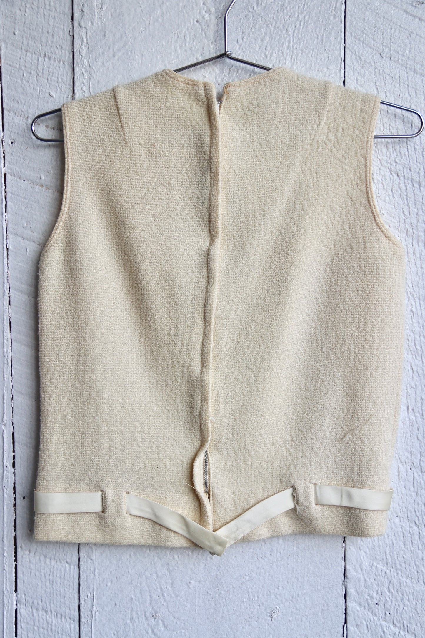 Vintage 60s Marshall Field and Company White Wool Top