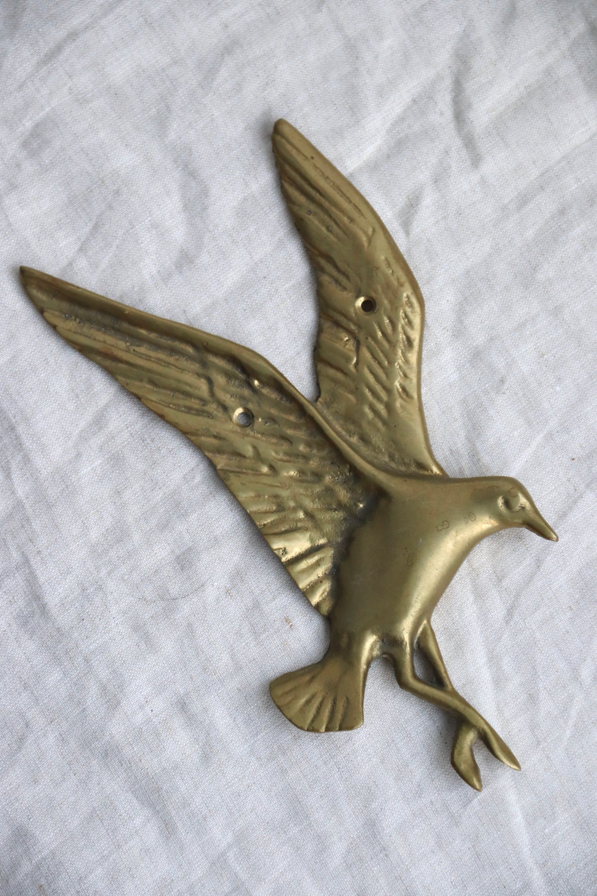 Set of Two Brass Flying Bird Wall Art