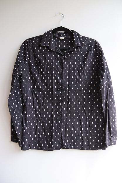 Vintage Black Top with White Dots
