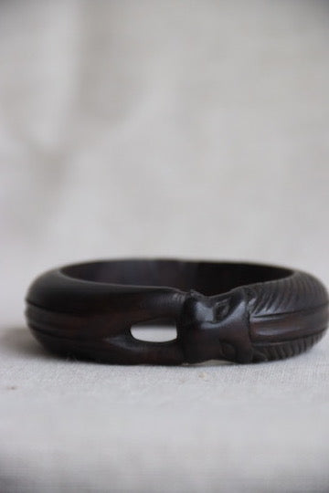 Antique Wooden Carved Bangle Bracelet