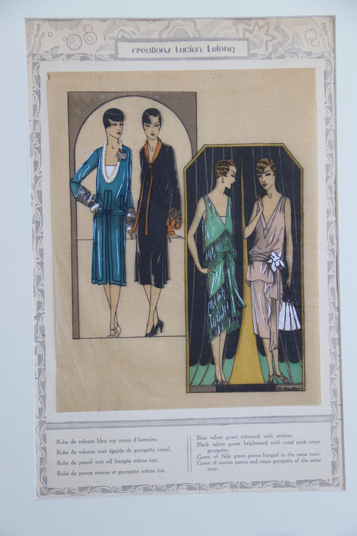 Original French Art Deco 1920s Fashion Pochoir Prints