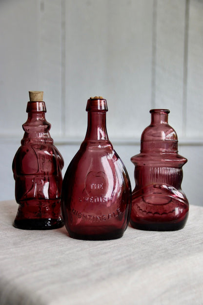 Set of 3 Purple Bottles