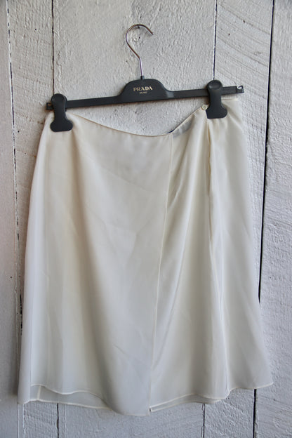 Prada Semi Sheer White Skirt