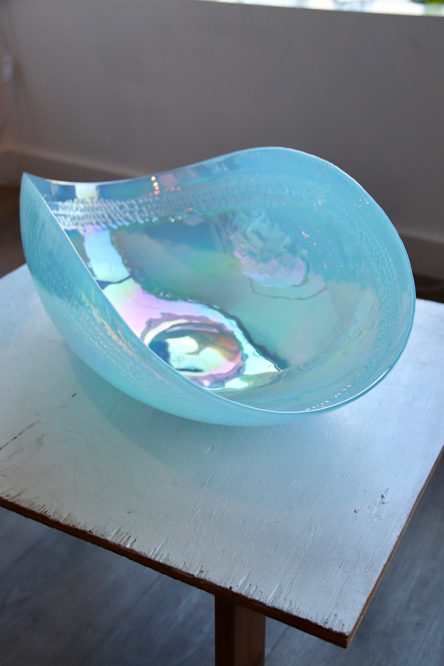 Yalos Casa Murano Irridescent Blue Glass Bowl