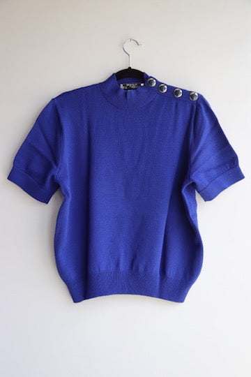 St. John Blue Knit Top